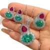 Palaiba Green+Red corundum Earrings