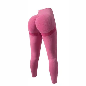 Women's High Elasticity Four-Way Stretch Breathable Sweat-Wicking Seamless Full Length 360g Fitness Yoga Leggings Elastic Waist