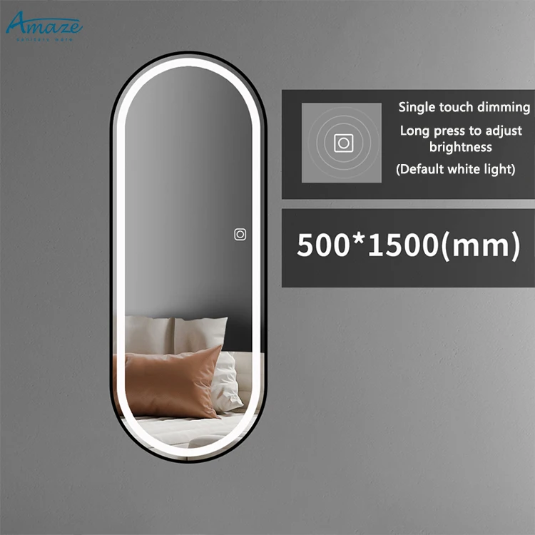 European style luxury dressing smart mirror home decor long led mirror wall mounted standing full length mirror supplier