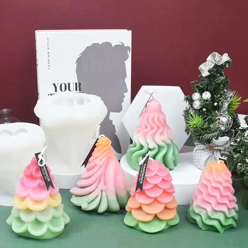 Y3501 DIY Handmade Christmas Tree Scented Candle Silicone Mold