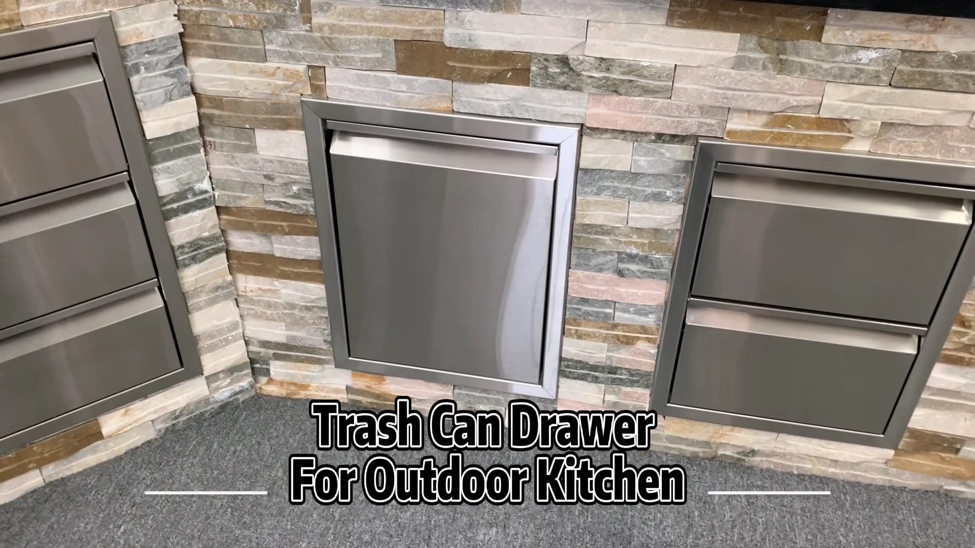 Stainless Steel Outdoor Kitchen Bbq Island Trash Can Drawer Buy