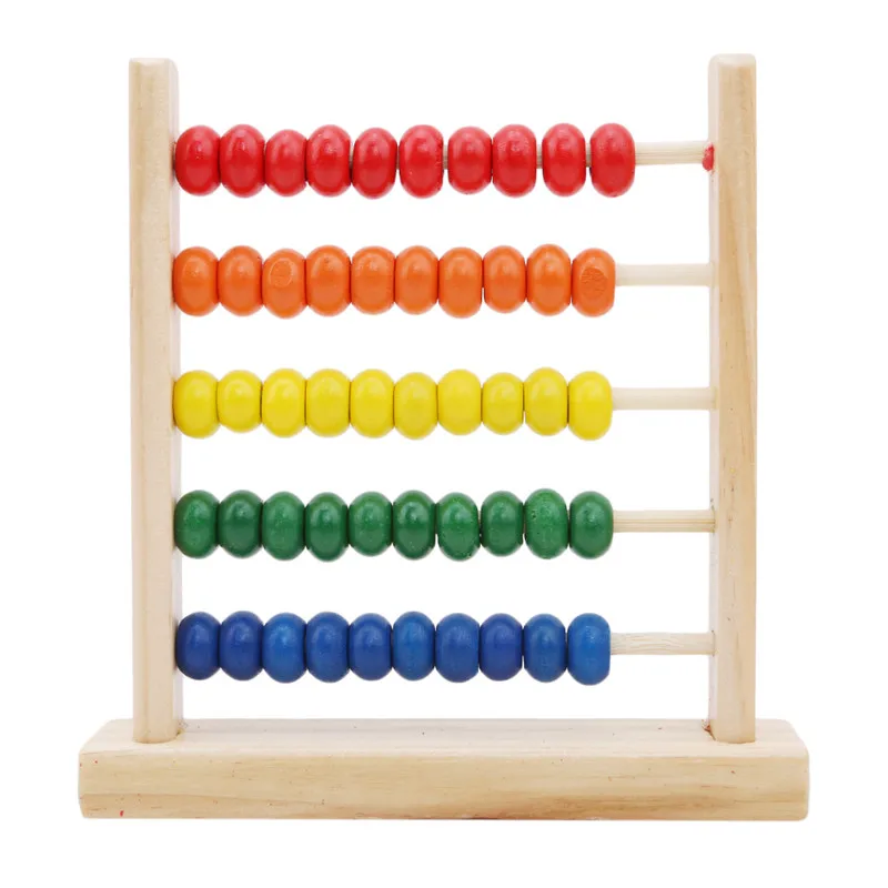 Mini drewniane liczydło dzieci wczesna matematyka zabawka edukacyjna numery liczenie koraliki liczące Abacus Montessori zabawka edukacyjna