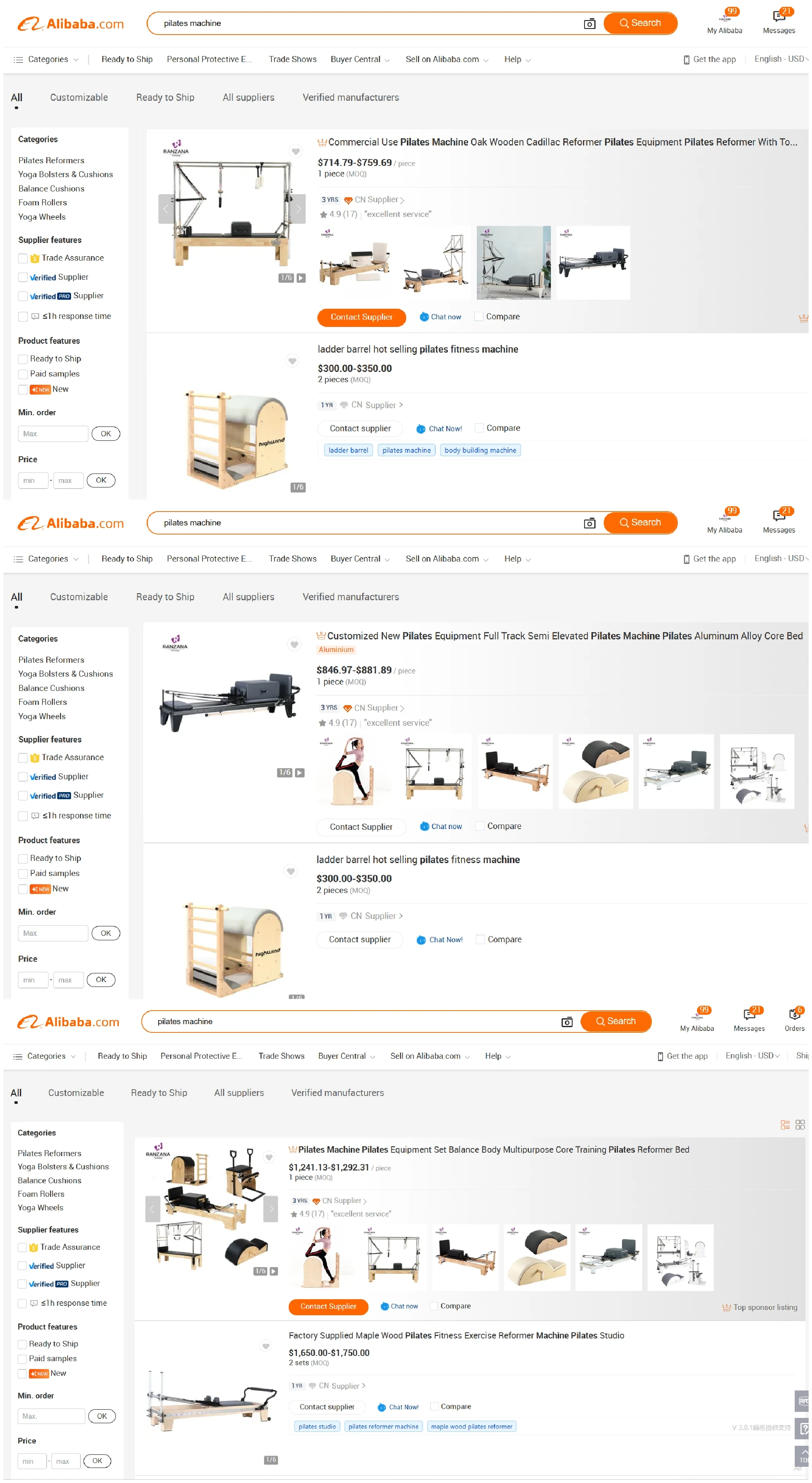 Reformer Pilates Machine Oak Wood Pilates Reformer With Tower Half Trapeze Workout Indoor