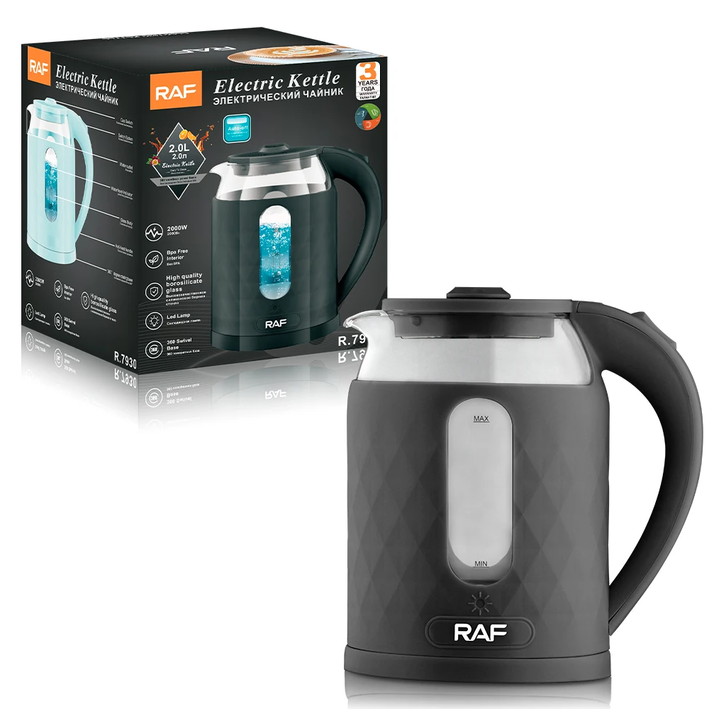 Electric Kettles High Quality Borosilicate Glass Raf 2.0l 2000w New