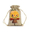 Jute rope burlap bag - pumpkin scarecrow