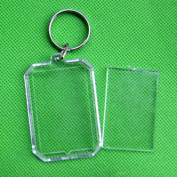 Custom Printing Acrylic or PS Material Photo Frame Keychain Blank Acrylic Keyring