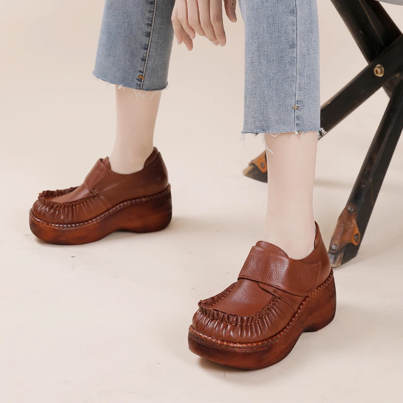 Zapatos Planos De Cuña Con Punta Redonda Para Mujeres Embarazadas,Calzado  De Negocios De Cuero Británico - Buy Casual Zapatos Planos Para Mujer,Pisos  De Cuero,Zapatos Casuales Zapatos Para Damas Product on Alibaba.com