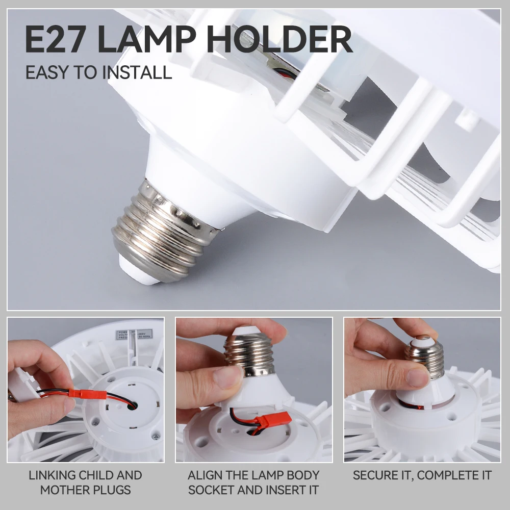 Wind Speedsled Fan Light Remote Control E27 LED Fan Ceiling Fan with Light NEW Modern 80 Bedroom Livingroom Mini Diblacke 3 PC