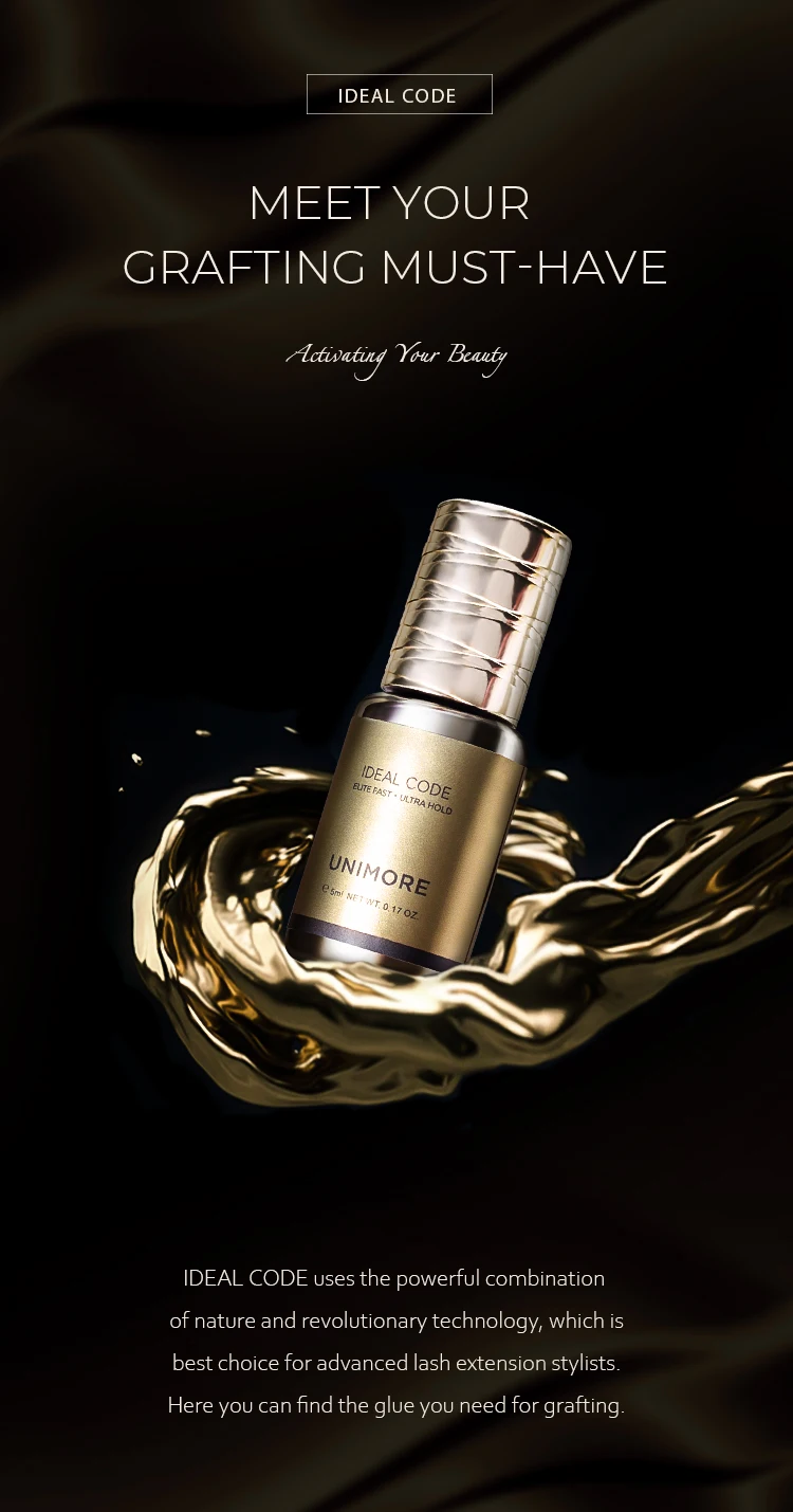 Unimore Good Black Adhesive Glue For Volume 05 Sec Eyelash Extension Glue Bottles Custom Lash