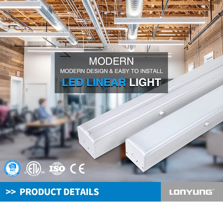 Modern Style Commercial Suspended Ceiling Mounted 4ft 8ft Linkable Led ...