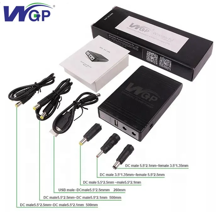 WGP Multiple Outputs Battery Wifi Backup Power Supply System Online 5V 9V 12V USB DC Mini UPS for CCTV Camera WiFi Router Modem