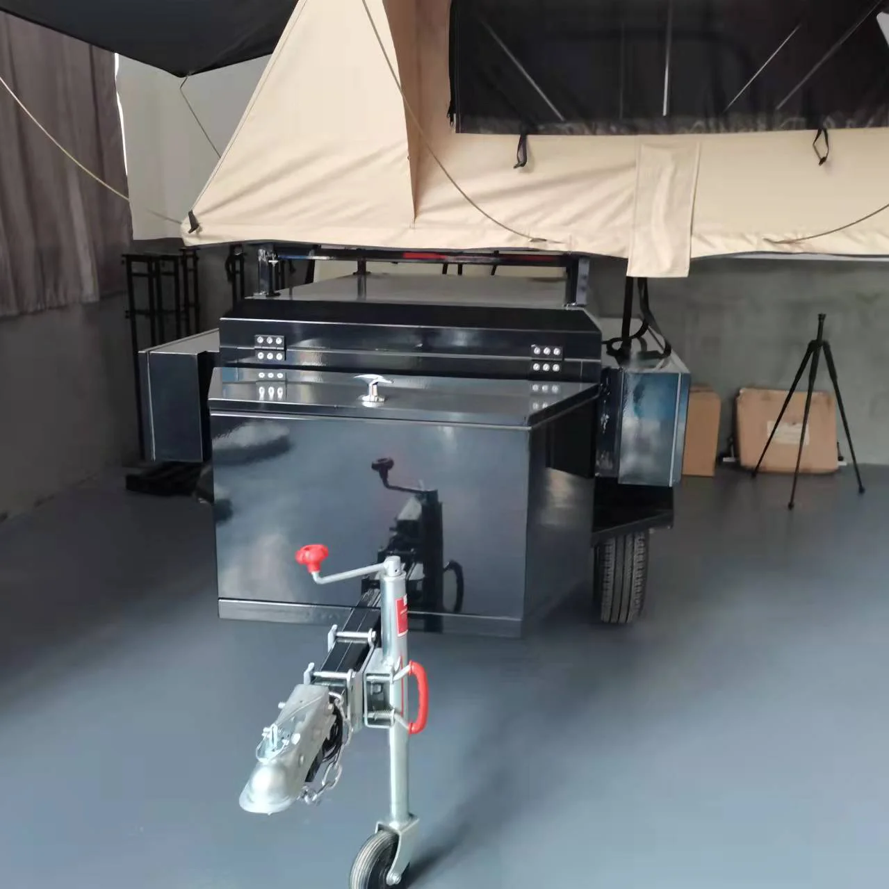 Jiifeoo Vehicle Transport Trailer Small Cargo Trailer for Car Small Road Camping Trailer