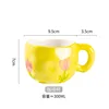 Yellow tulip-hand pinch mug - 301-400ml
