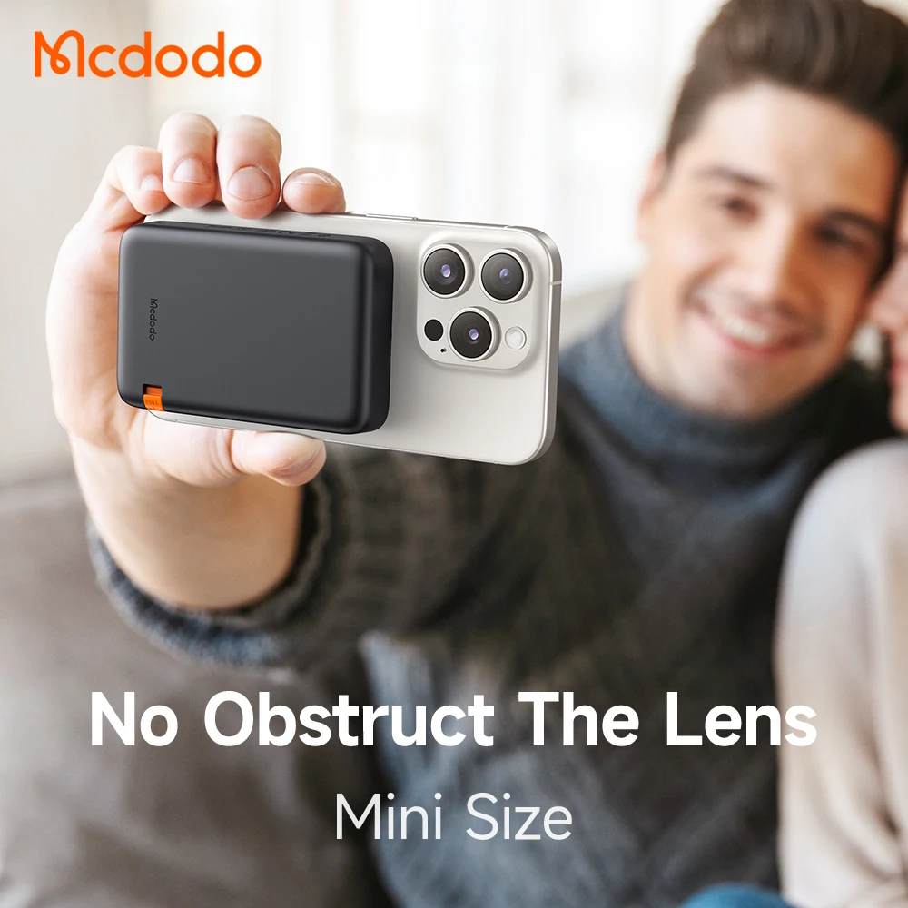 Mcdodo 146 Portable Phone Watch Charger With Stand Flexible Power Bank Chargers Magnetic 15W Wireless Quick Charge 10000mAh