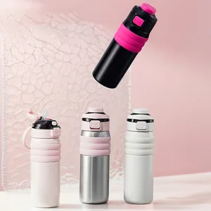 Bulk 316 SS Double-Way Drinking Outdoor Flask - Portable Hand-Carry Vacuum Insulated Cup with Straw Sports Water Bottle