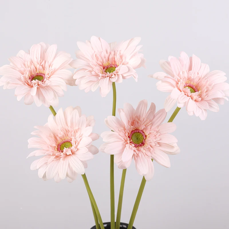 Artificial Single Head Gerbera Flower Branch for Wedding Decoration  Real Touch Moisturizing Artificial Chrysanthemum Flower