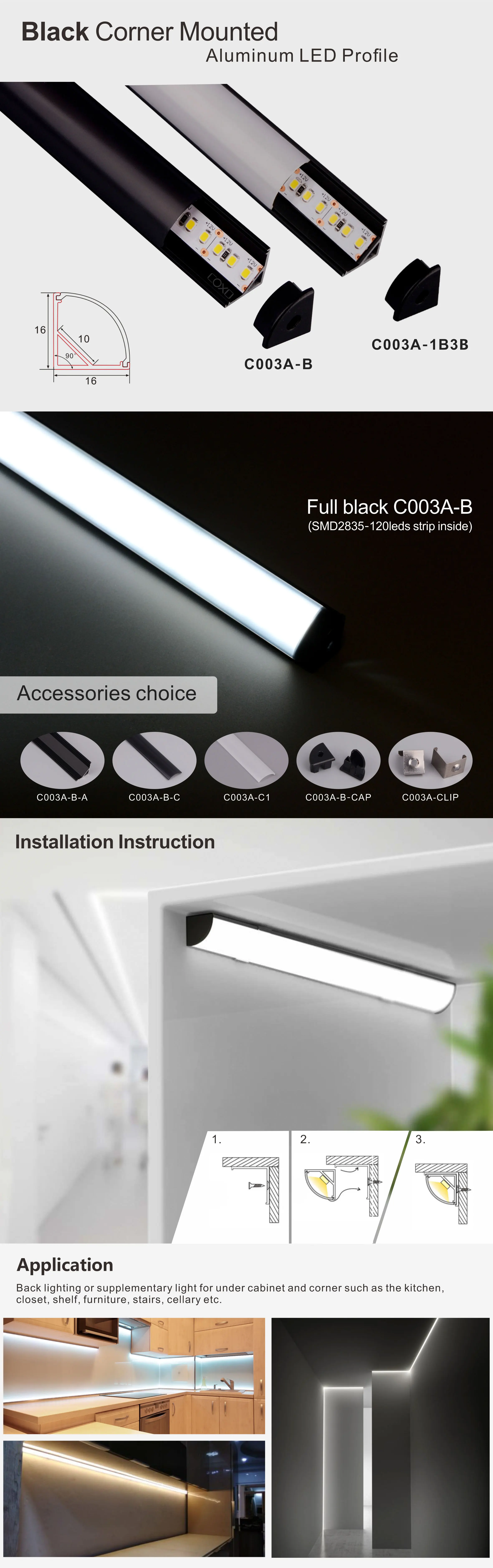 Customized Aluminum Profile For Led Linear Strips Wall Wash Stair ...