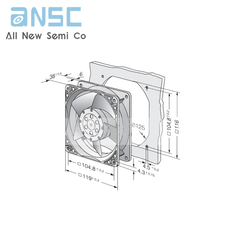 Original Axial flow fan 4600N 12038 AC110V 18W 105.9CFM Waterproof axial flow fan