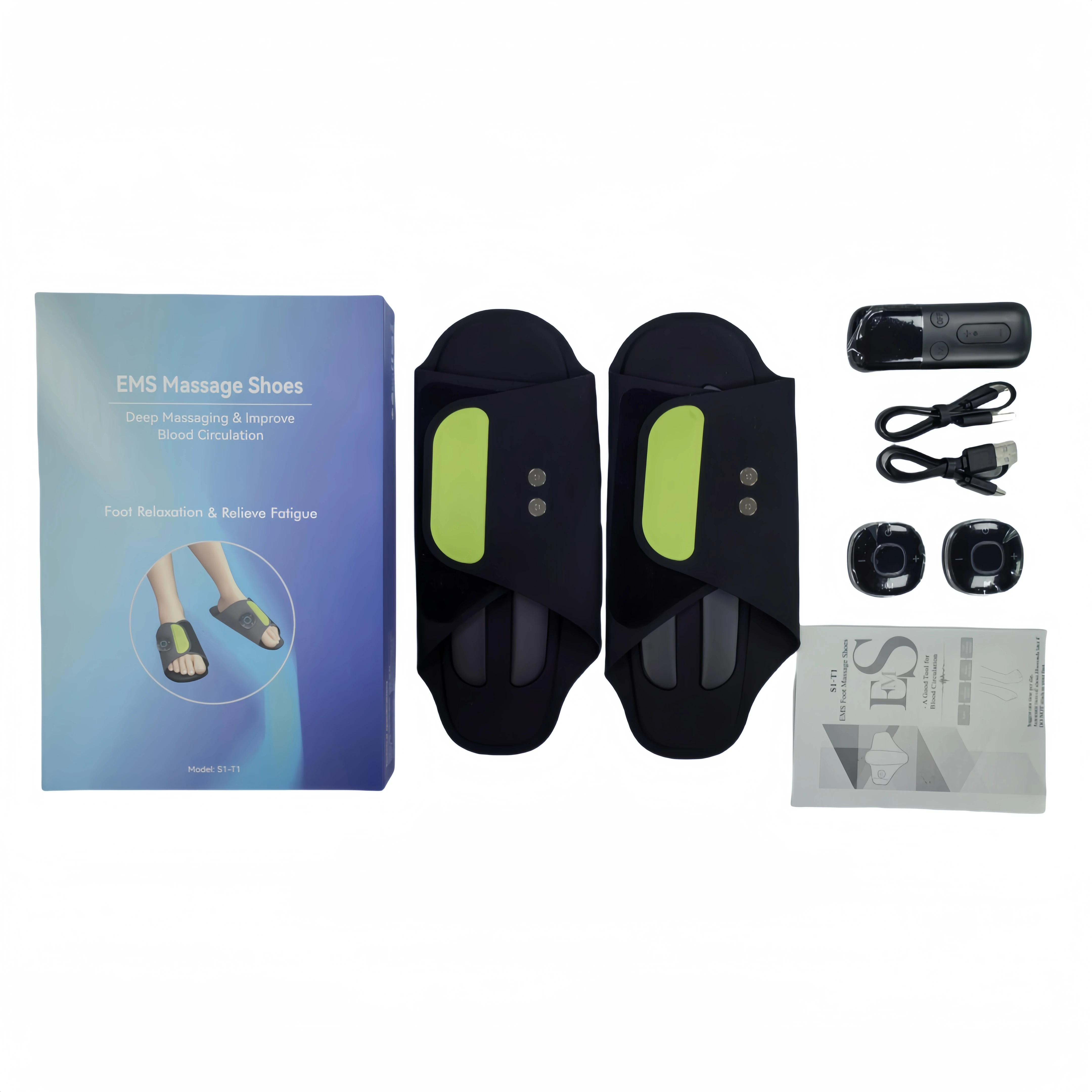 Rechargeable 7 Adjustable Models Electric Foot Massager Shoes Blood Circulatory Electric Vibrating Ems Foot Massager Shoes