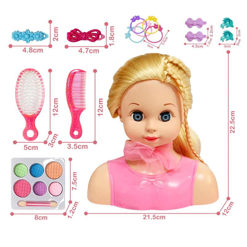 Amazon Hot Selling Hair Styling Doll Juego De Maquillaje De Juguete Makeup Doll  Head Makeup Set Toy Pretend Play Baby Doll Toy - Buy Hair Styling Doll,Plastic  Doll Heads Kids Makeup Toys