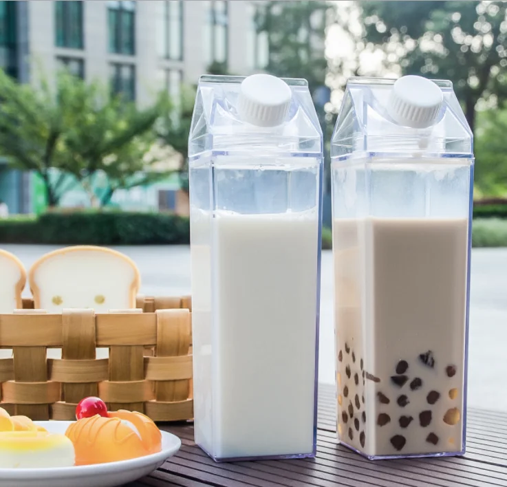 Tariff Reduction 90-day Window 500ml BPA Free Transparent Custom Portable Sports Square Milk Carton Plastic Water Bottles