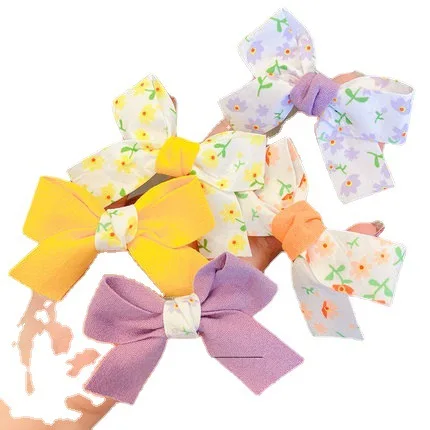 Baby Bow Hair Clip Bangs Lovely Girl Cloth Art Card Hairpin
