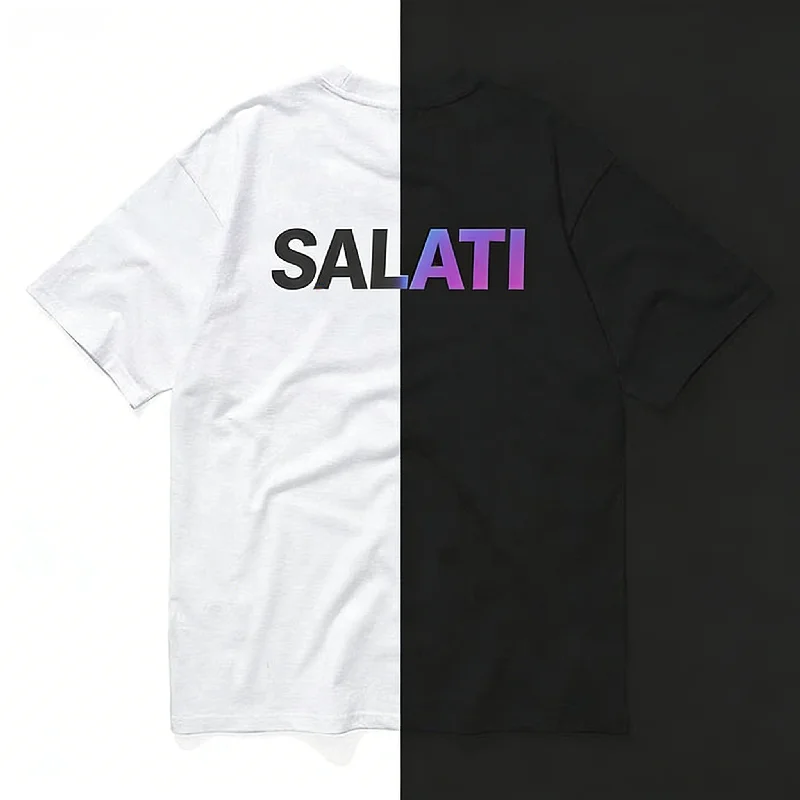 Custom Polyester Cotton High Street Trendy Men's Summer Casual Loose Fit High-quality Reflective Printed T-shirts gallery 2