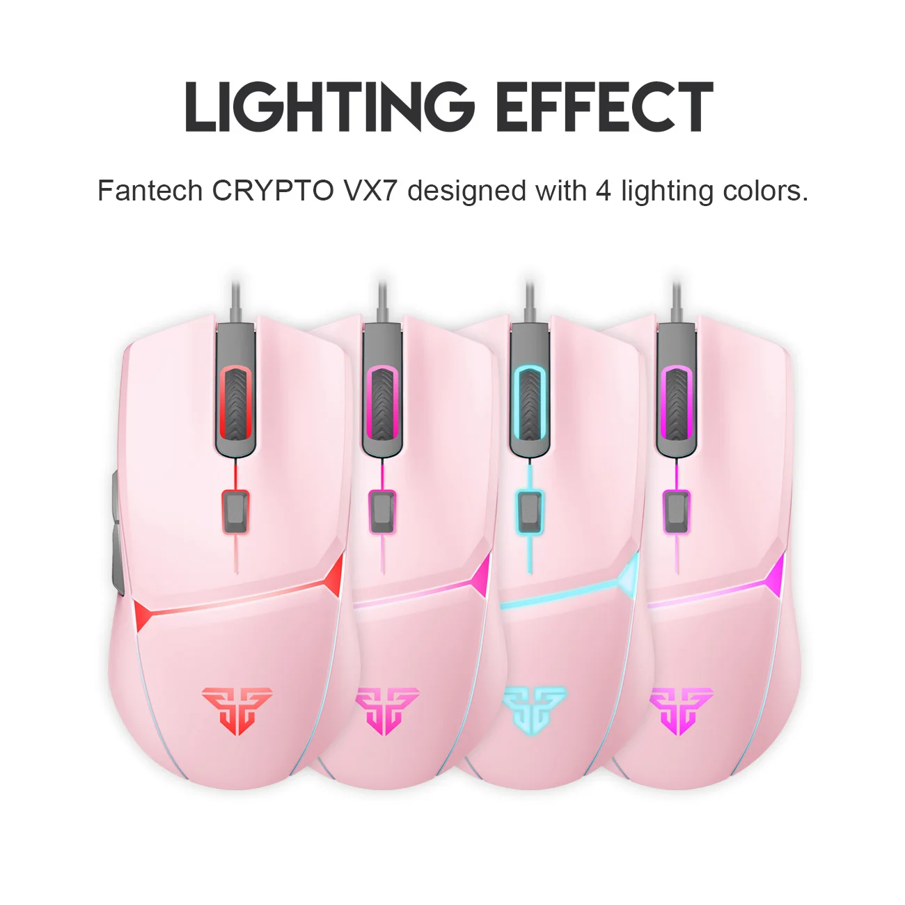 Crypto VX7 Wholesale Wired Enhanced Customization Lightning Effect  Durability Gaming Mouse| Alibaba.com