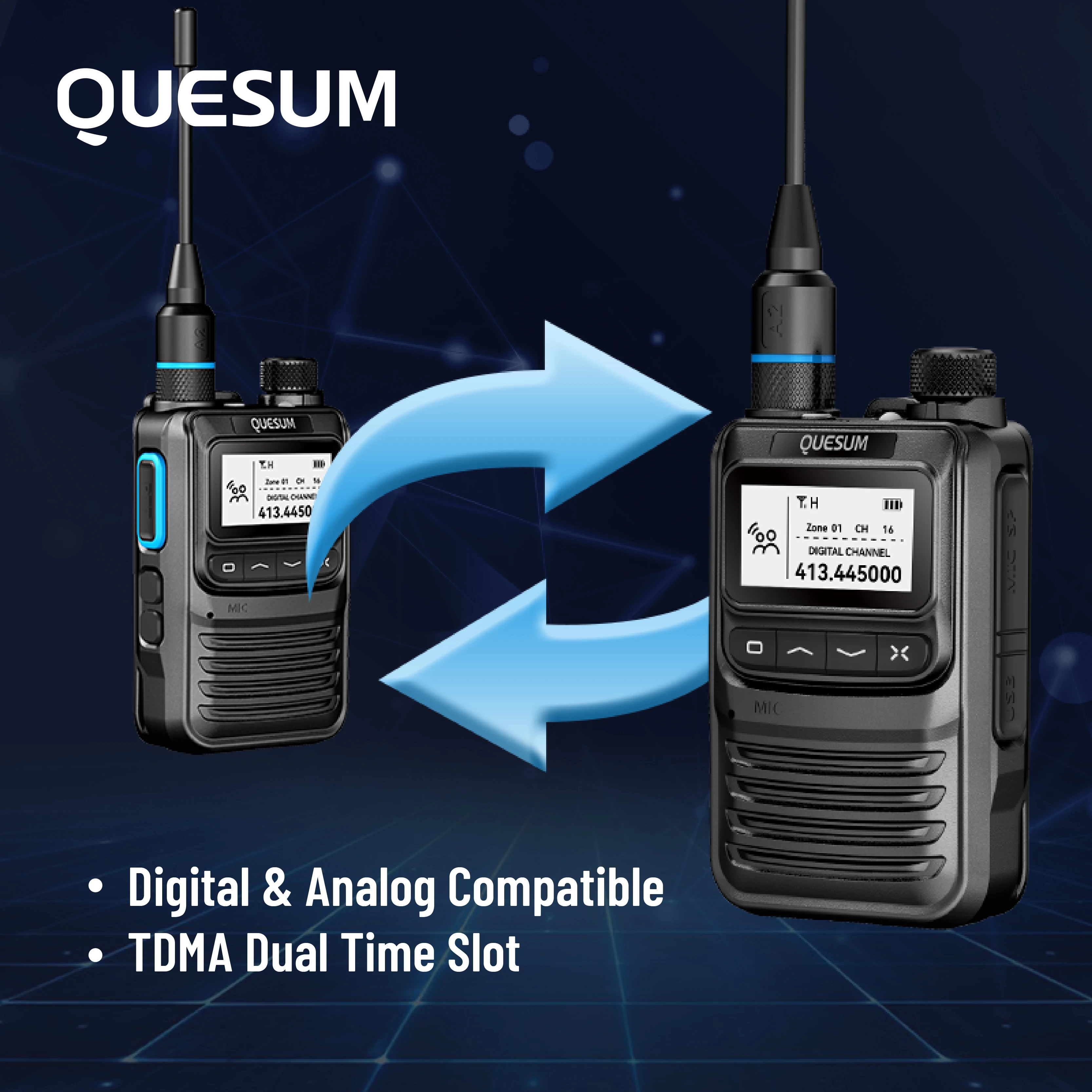 2026 New QUANSHENG DMR Two Way Radio M7 Walkie Talkie License Free PMR446 FRS Radio Walkie-Talkies