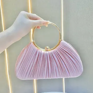 2026 New Pleated Handbag Fashion Dinner Bag for Women High Quality Crossbody Bag with Chain