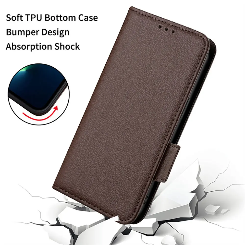 Factory Soft PU Leather Mobile Phone Case with Wallet Card Slot Holder Protective Cover for Nokia C32 supplier