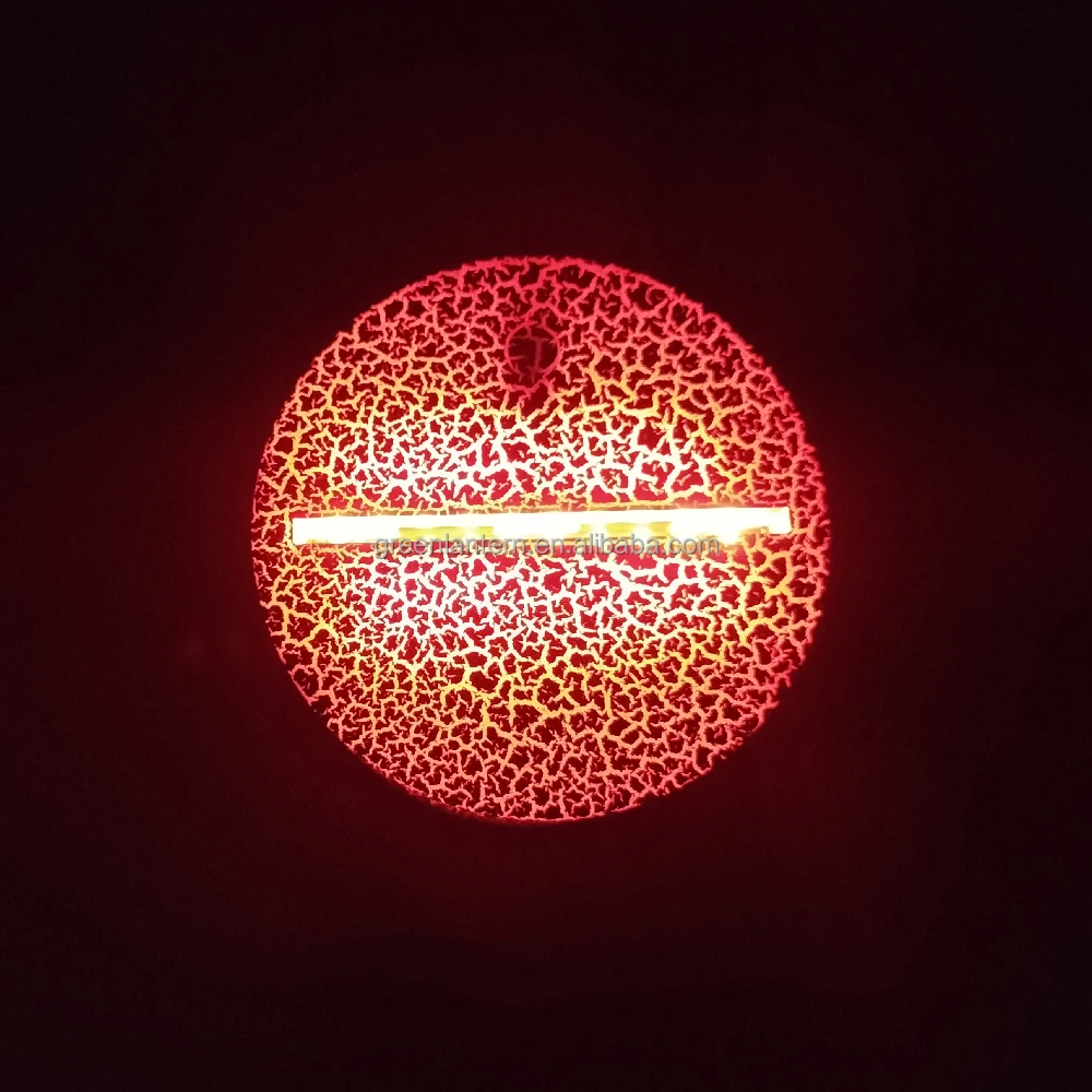 RGB Color Black Crack Round Cordless LED Table Lamp Base 3D LED Night Light Base with USB Cable