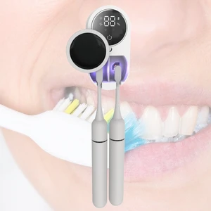 Smart Dual Function Wall Mounted Automatic Toothbrush Sanitizer UVC+UVA Dispenser Mini Smart Holder Intelligent Sensing