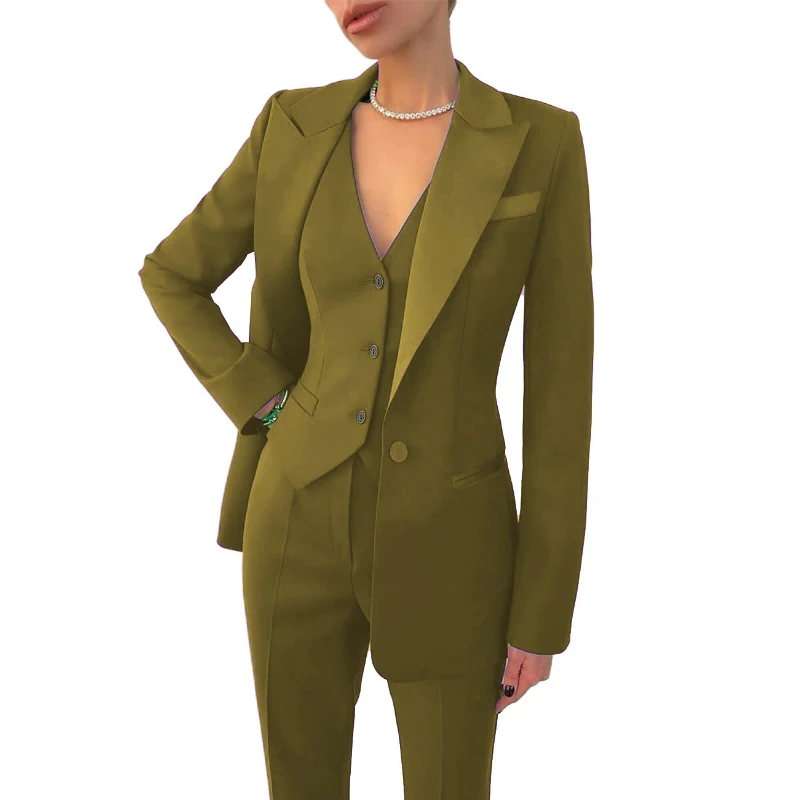 Tailleur Femme 2 Pièces élégant - Veste Et Pantalon Pour Cérémonie, Bureau, Tenue Formelle - 9
