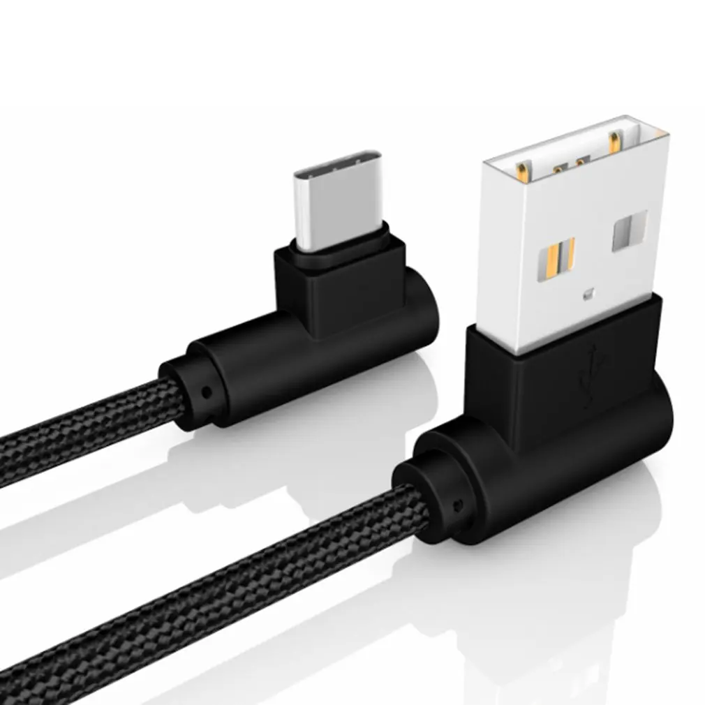 20cm Usb to Type C Short 2.4a Fast Charging Cable Elbow 90 Degree Usb C Micro Usb Data Cable for All Smartphones Dropshipping