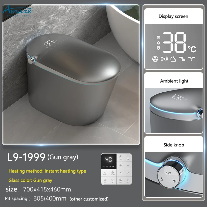 New design porcelain toilet bowl floor mounted water closet bathroom automatic colour one piece siphon smart toilet intelligent manufacture