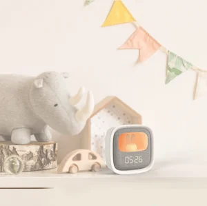 Fabric Covered Digital Alarm Clock Rechargeable Night Light with Clock Cute Digital Clock with Night Light Dimming