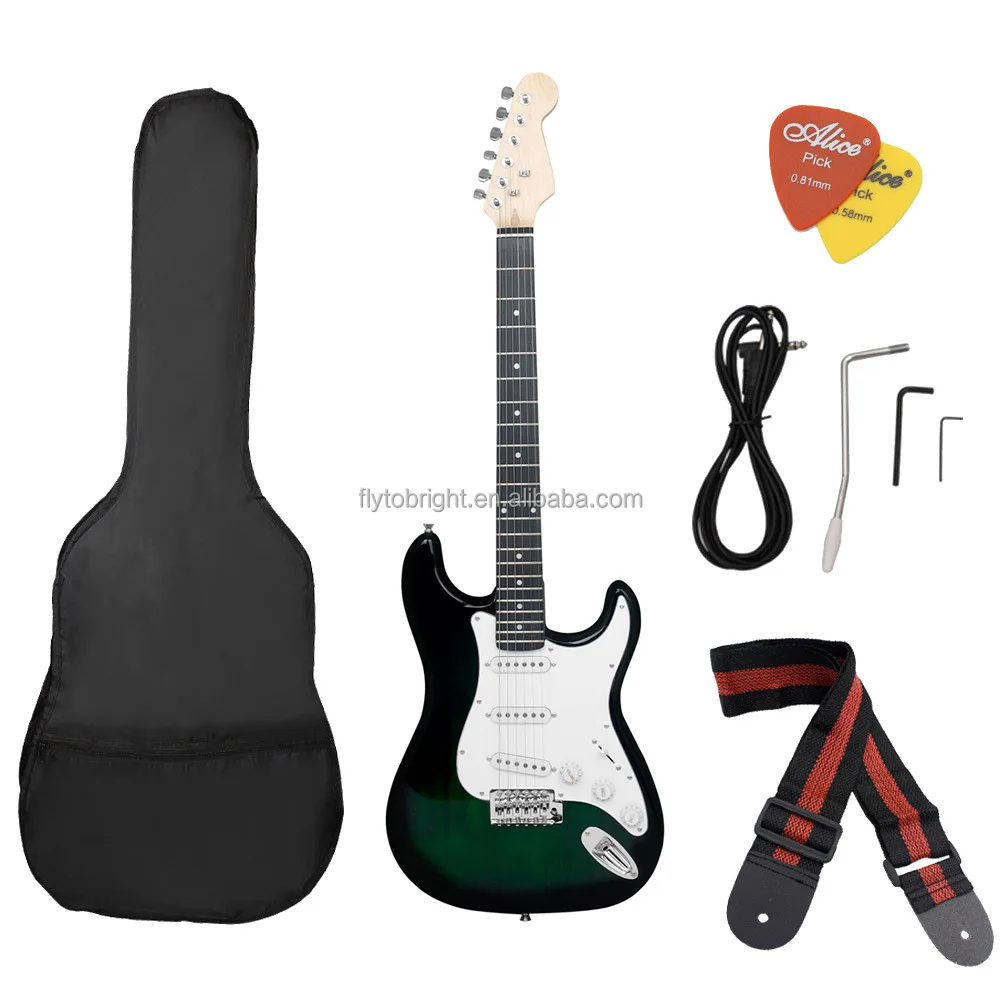 Custom Green Musical 6 Stringed Instruments Acoustic Electric Bass Guitar Buy Kit and Pickup