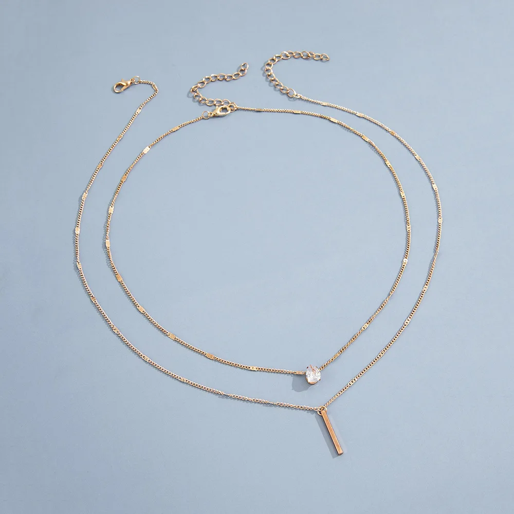 2023 new Luxury Long Crystal Couple Necklace Wedding Valentine Necklace Water Droplets Necklace for Woman girl