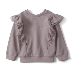 New Custom Ruffled Raglan Kids Top Clothes Toddler Girl Pullover Long Shirt