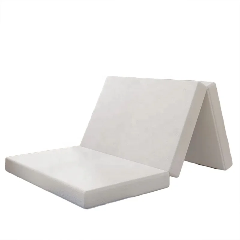 Bedroom Non-Slip Bottom Tri-Fold Memory Foam Foldable Mattress Cover with Zipper