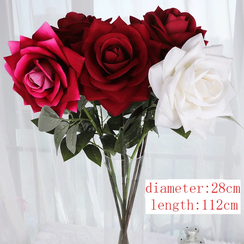 Valentine's Day 28cm Huge Rose Artificial Velvet Giant Flower For Home