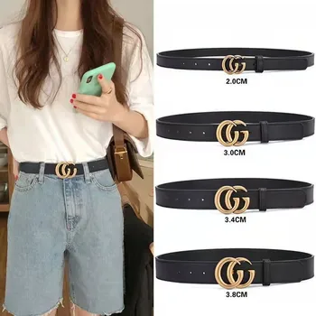 Women's pin buckle belt  Couples'  Belt pure cowhide versatile belt fashionable and personalized retro waistband