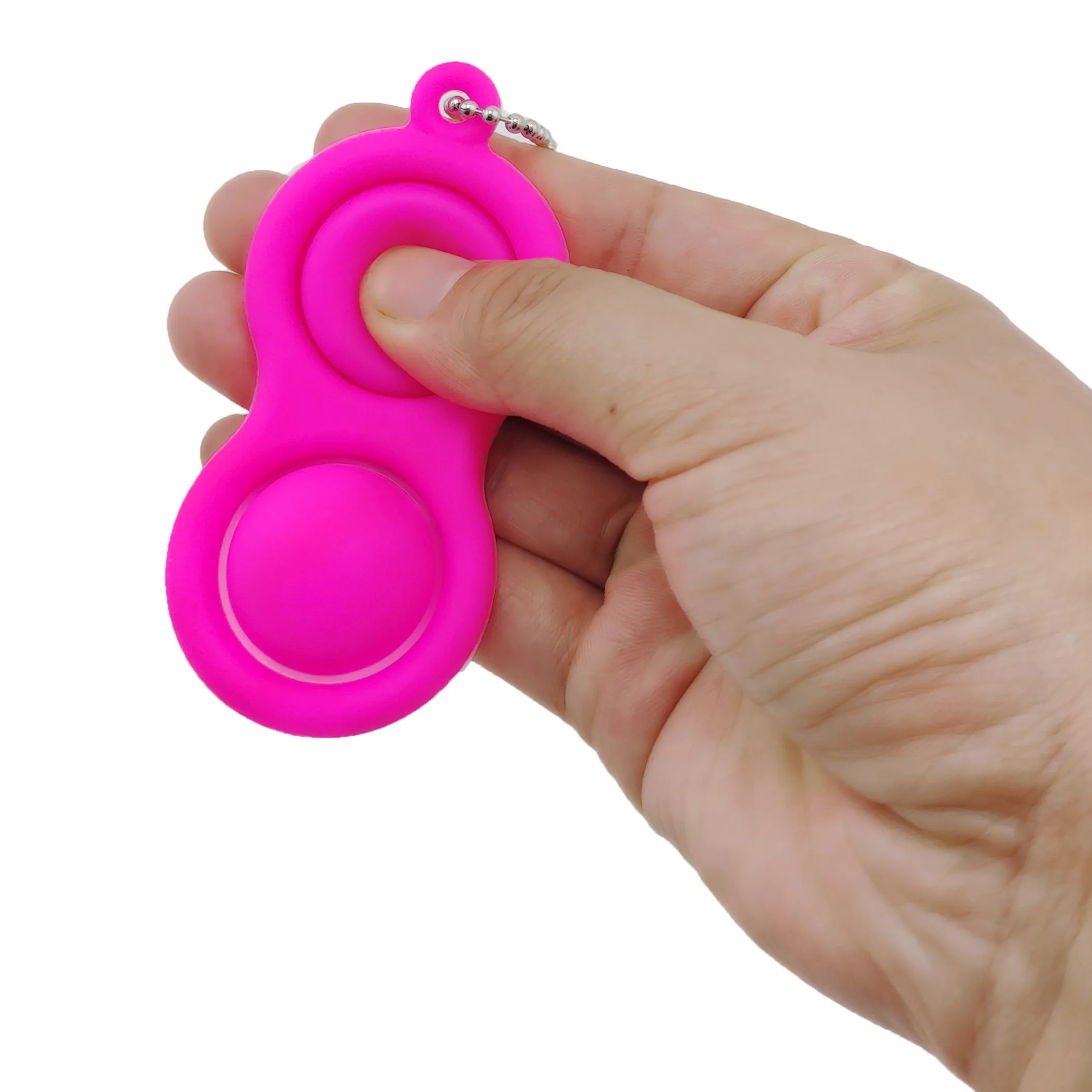 
Amazon Hot Sale Silicone Pop It Keychain Mini Fidget Dimple Toys 