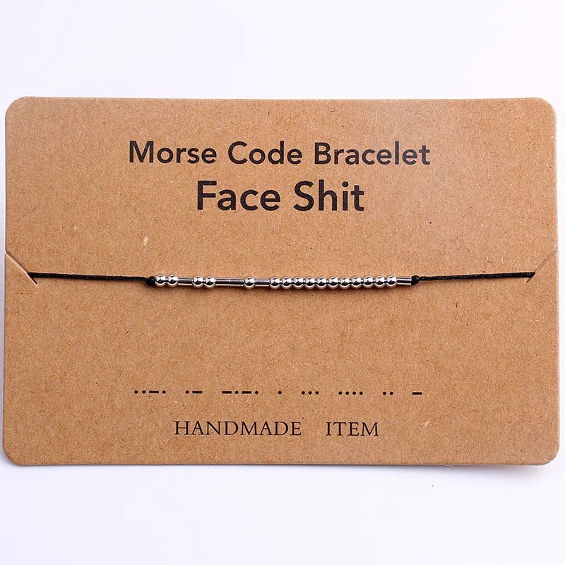 Stainless Steel Morse Code Leather Bracelets Inspirational Jewelry For