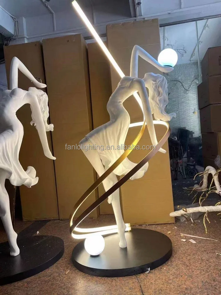 Postmodern Sculpture Floor Lamp Elegant White Sculpture Creative Large