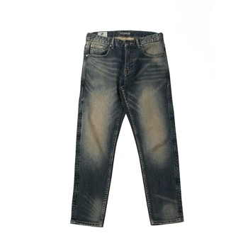 Spring and Autumn New High Street Trend Casual Retro  Slim Fit Anti-fading Men's Jeans