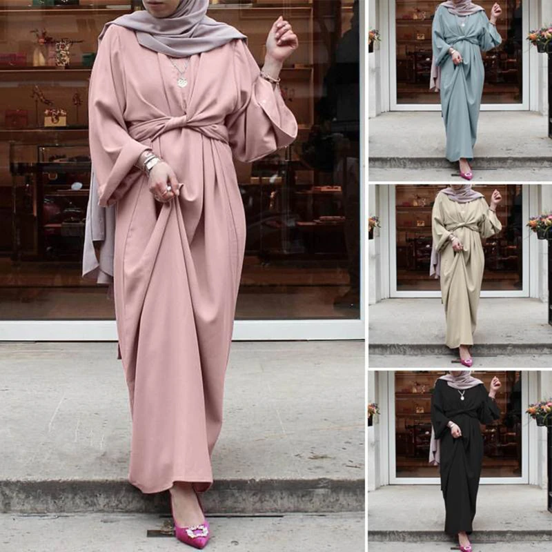 Vestito Islamico Due Pezzi Top Pantaloni Abito Preghiera Donna Musulmano 2 Pezzi - Top E Pantaloni Lunghi Per Ramadan E Dubai Abaya Top Pantaloni - Foto 7