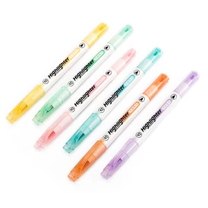 Customizable Mini Office Stationery Set Personalized Pen Head Colorful Double Nibs Highlighters Pastel Plastic Flat School Home