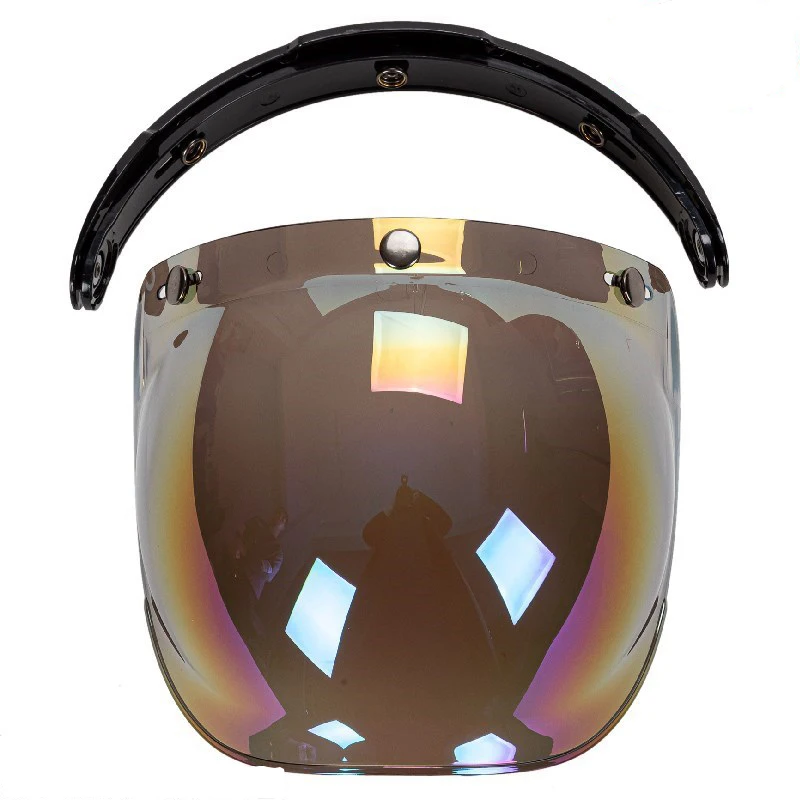 Fulmer Universal Bubble Shield For Open Face Helmets | Bronze Mirror Retro Visor | One Size
